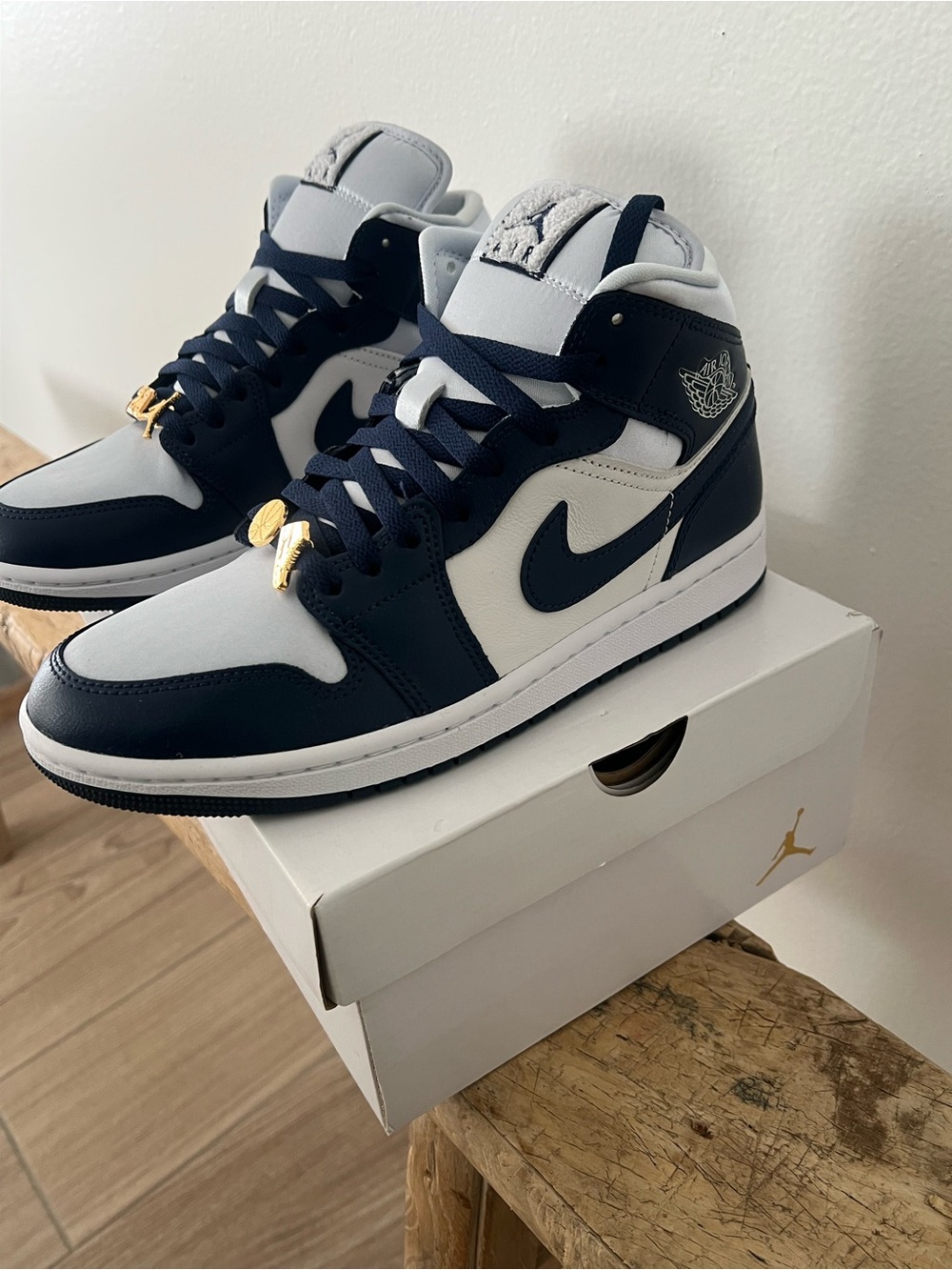 Nike Mid-Top Sneakers - Navy and White